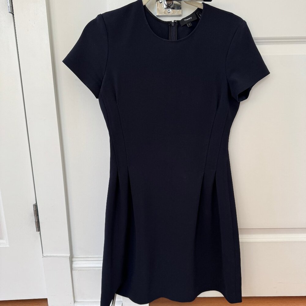 Theory Dress - Crepe, Navy
